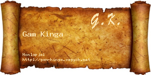 Gam Kinga névjegykártya